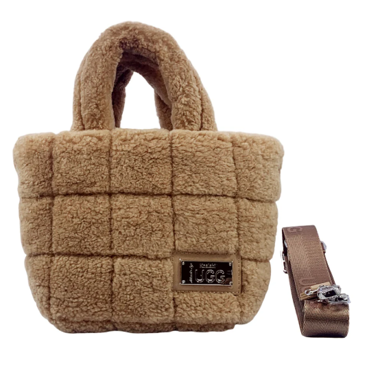 Kodiak Fluffy Teddy Sheepskin Tote Bag - Small Mini