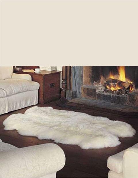 Quad Long Wool Sheepskin Rug 180cm - Ivory