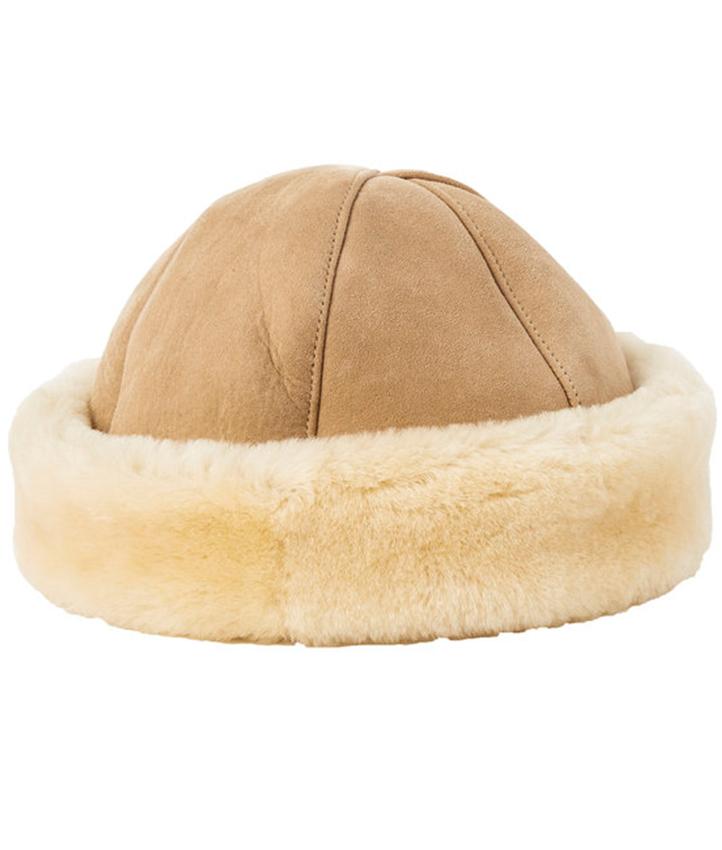 Sheepskin Round Beanie Hat